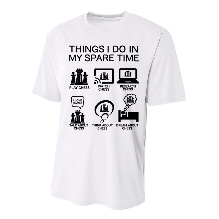 Things I Do In My Spare Time Chess Lover Performance Sprint T-Shirt