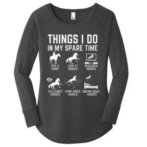 Things I Do In My Spare Time Funny Horse Lovers Women's Perfect Tri Tunic Long Sleeve Shirt