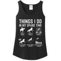 Things I Do In My Spare Time Funny Horse Lovers Ladies Essential Tank