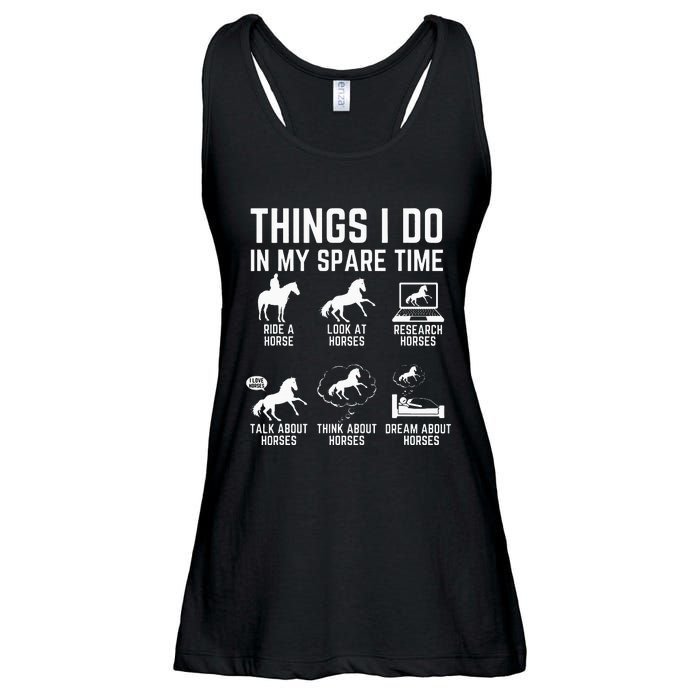 Things I Do In My Spare Time Funny Horse Lovers Ladies Essential Flowy Tank