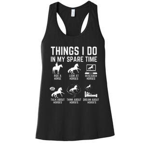 Things I Do In My Spare Time Funny Horse Lovers Women's Racerback Tank