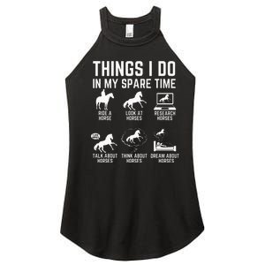 Things I Do In My Spare Time Funny Horse Lovers Women's Perfect Tri Rocker Tank