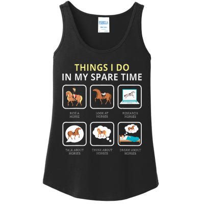 Things I Do In My Spare Time Horse For Women Ladies Ladies Essential Tank