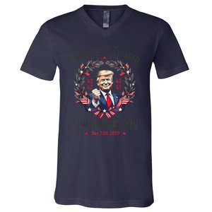 Trump Inauguration Day 2025 Donald J Trump 45 47 Victory V-Neck T-Shirt