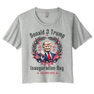 Trump Inauguration Day 2025 Donald J Trump 45 47 Victory Women's Crop Top Tee