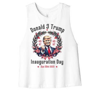 Trump Inauguration Day 2025 Donald J Trump 45 47 Victory Women's Racerback Cropped Tank