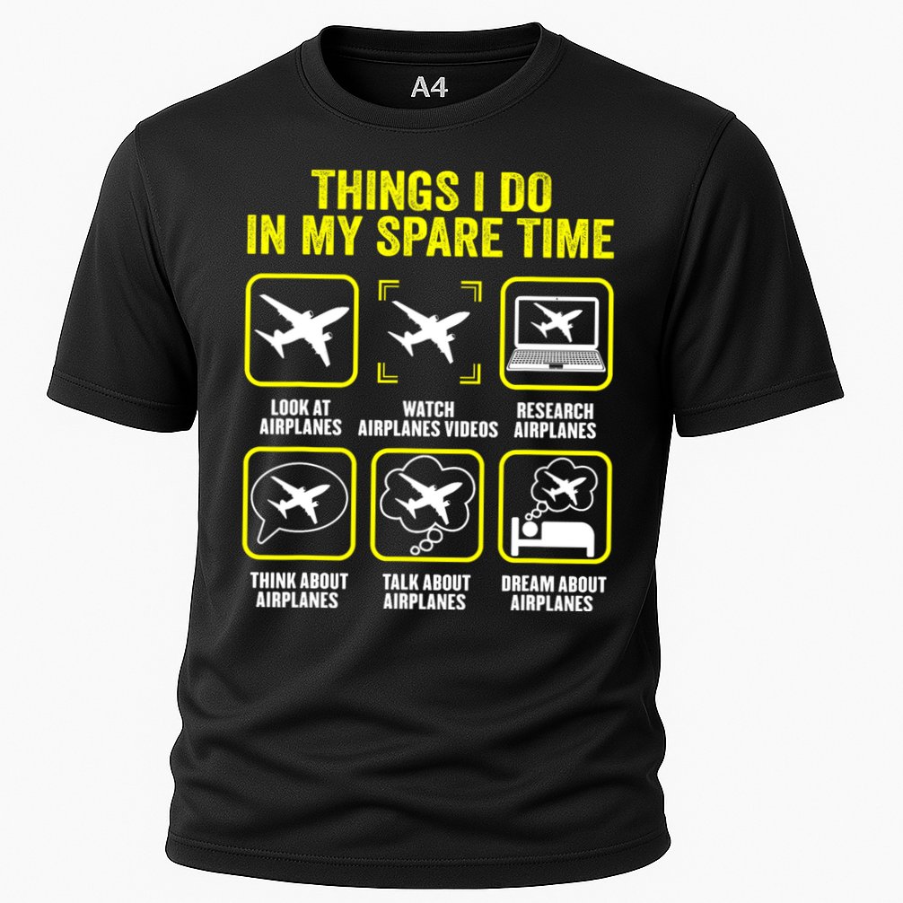 Things I Do In My Spare Time Airplanes Aviation Pilot Performance Shirt