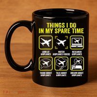Things I Do In My Spare Time Airplanes Aviation Pilot 11oz C Handle Ceramic Mug