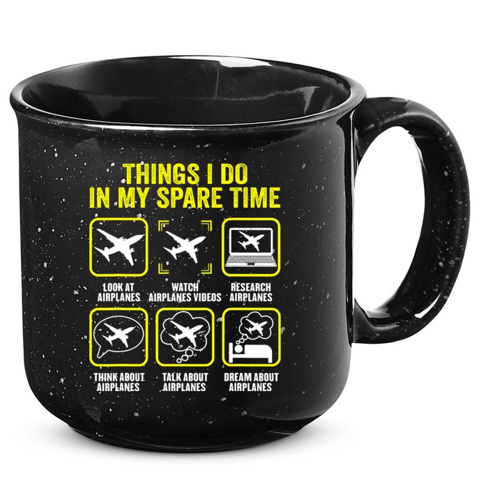 Things I Do In My Spare Time Airplanes Aviation Pilot 15oz Campfire Ceramic Mug