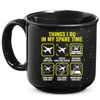 Things I Do In My Spare Time Airplanes Aviation Pilot 15oz Campfire Ceramic Mug