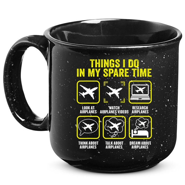 Things I Do In My Spare Time Airplanes Aviation Pilot 15oz Campfire Ceramic Mug