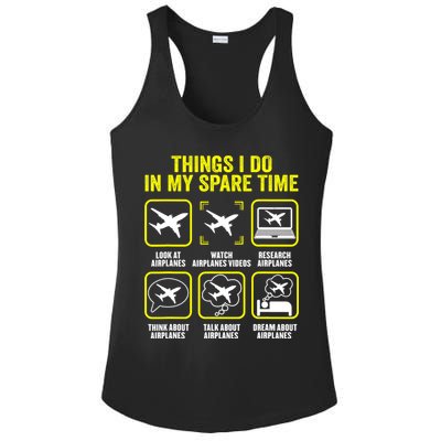 Things I Do In My Spare Time Airplanes Aviation Pilot Ladies PosiCharge Competitor Racerback Tank
