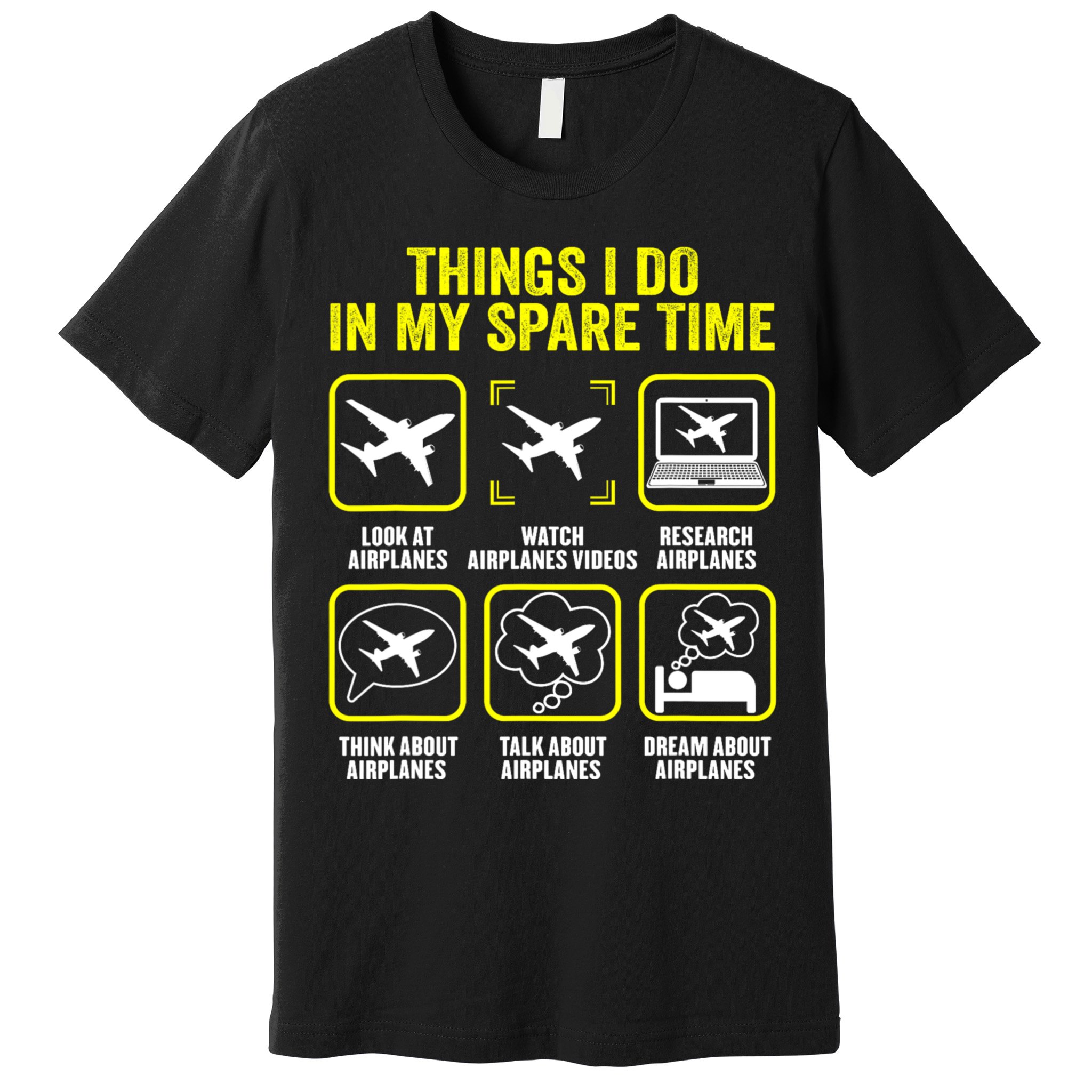 Things I Do In My Spare Time Airplanes Aviation Pilot Premium T-Shirt