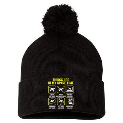 Things I Do In My Spare Time Airplanes Aviation Pilot Pom Pom 12in Knit Beanie