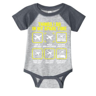 Things I Do In My Spare Time Airplanes Aviation Pilot Infant Baby Jersey Bodysuit