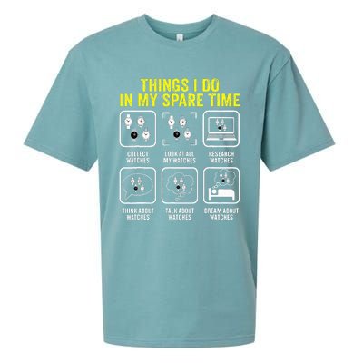 Things I Do In My Spare Time Horologist Watch Collector Sueded Cloud Jersey T-Shirt