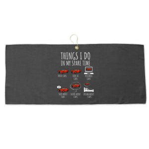 Things I Do In My Spare Time Funny Car Enthusiast Large Microfiber Waffle Golf Towel