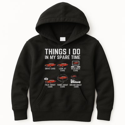 Things I Do In My Spare Time Funny Car Enthusiast Car Lover Kids Hoodie