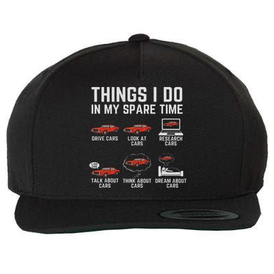 Things I Do In My Spare Time Funny Car Enthusiast Car Lover Wool Snapback Cap