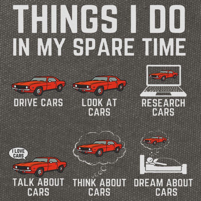 Things I Do In My Spare Time Funny Car Enthusiast Car Lover Cotton Canvas Backpack