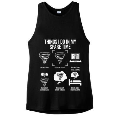 Things I Do In My Spare Time Tornado Storm Chaser Ladies PosiCharge Tri-Blend Wicking Tank