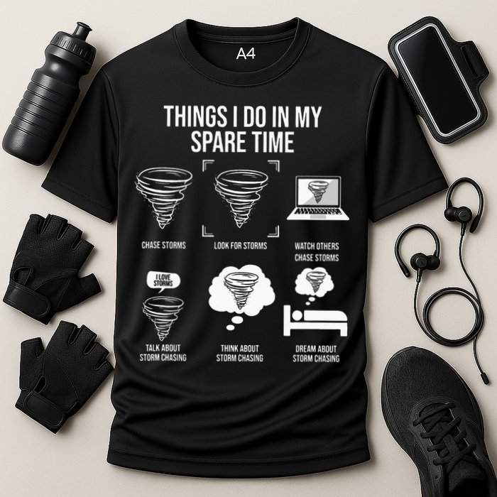 Things I Do In My Spare Time Tornado Storm Chaser Performance Shirt