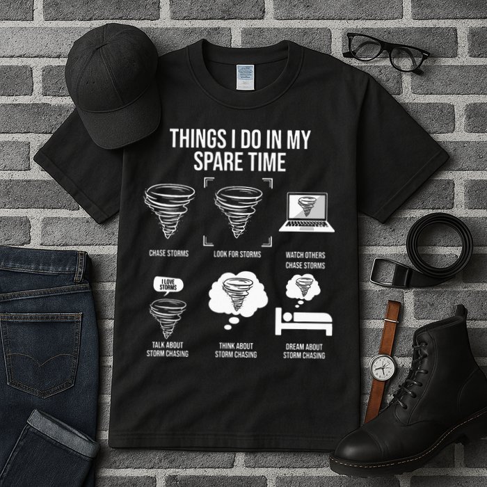 Things I Do In My Spare Time Tornado Storm Chaser Tall T-Shirt