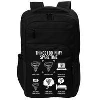 Things I Do In My Spare Time Tornado Storm Chaser Impact Tech Backpack