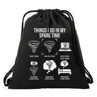 Things I Do In My Spare Time Tornado Storm Chaser Drawstring Bag