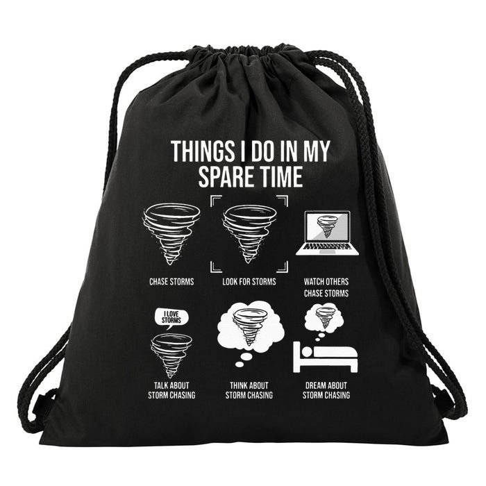 Things I Do In My Spare Time Tornado Storm Chaser Drawstring Bag