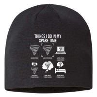 Things I Do In My Spare Time Tornado Storm Chaser Sustainable Beanie