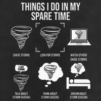 Things I Do In My Spare Time Tornado Storm Chaser Crop Fleece Hoodie