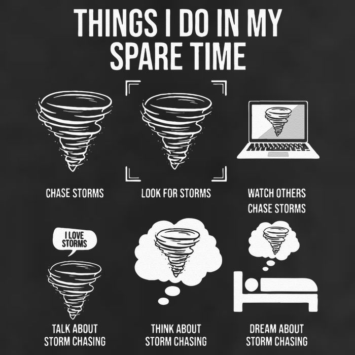 Things I Do In My Spare Time Tornado Storm Chaser Crop Fleece Hoodie