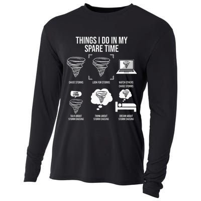 Things I Do In My Spare Time Tornado Storm Chaser Cooling Performance Long Sleeve Crew