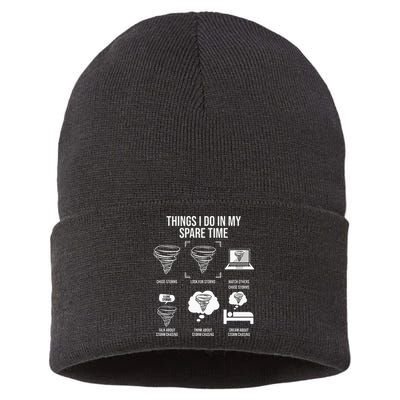 Things I Do In My Spare Time Tornado Storm Chaser Sustainable Knit Beanie