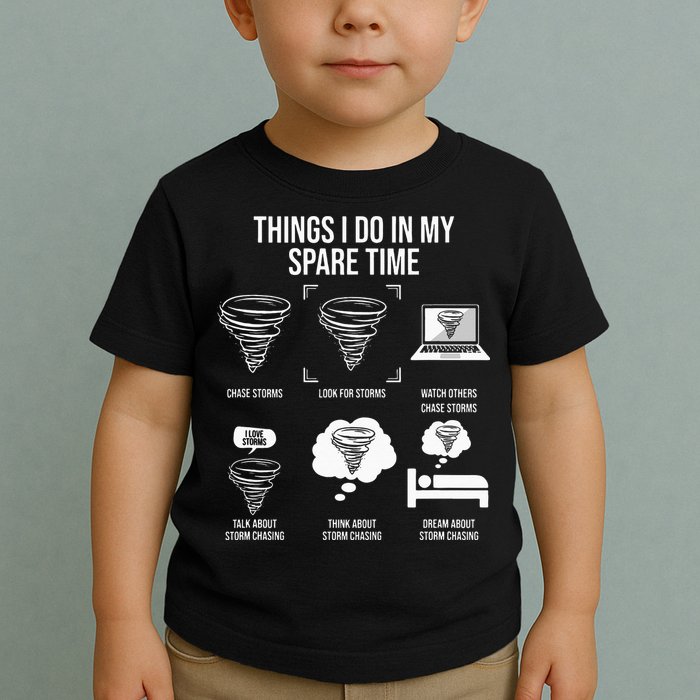 Things I Do In My Spare Time Tornado Storm Chaser Toddler T-Shirt