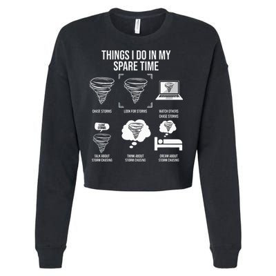 Things I Do In My Spare Time Tornado Storm Chaser Cropped Pullover Crew
