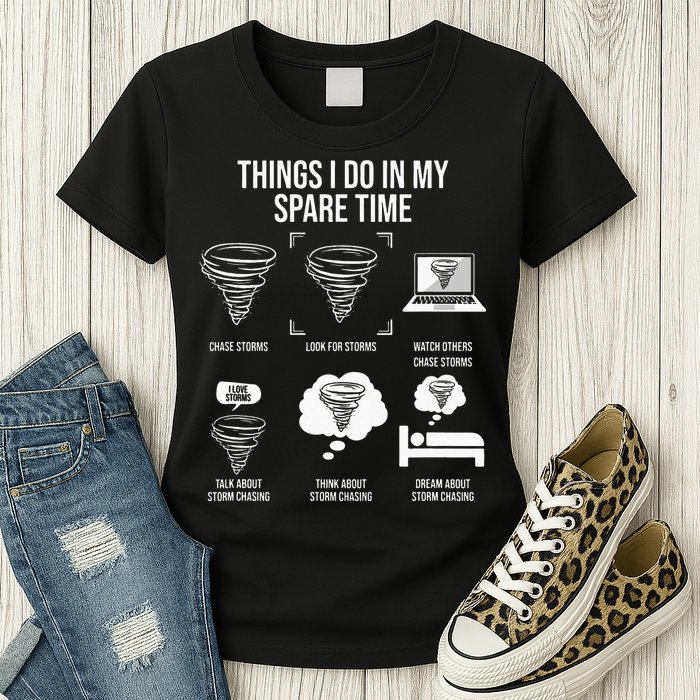 Things I Do In My Spare Time Tornado Storm Chaser Womens T-Shirt