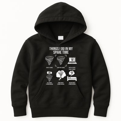 Things I Do In My Spare Time Tornado Storm Chaser Kids Hoodie