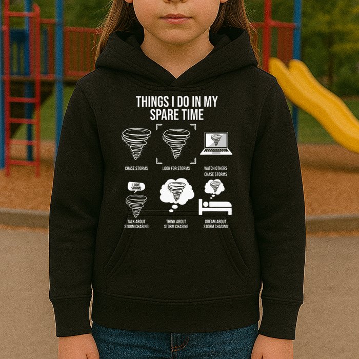 Things I Do In My Spare Time Tornado Storm Chaser Kids Hoodie