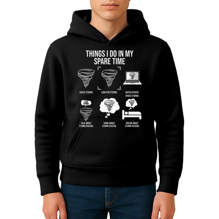 Things I Do In My Spare Time Tornado Storm Chaser Kids Hoodie