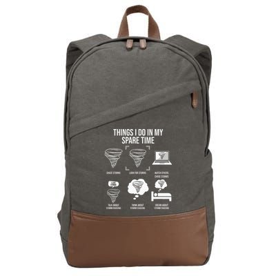 Things I Do In My Spare Time Tornado Storm Chaser Cotton Canvas Backpack