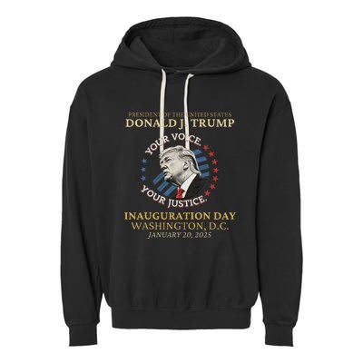 Trump Inauguration Day 2025 Commemorative Memorabilia Garment-Dyed Fleece Hoodie