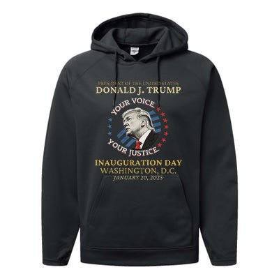 Trump Inauguration Day 2025 Commemorative Memorabilia Performance Fleece Hoodie