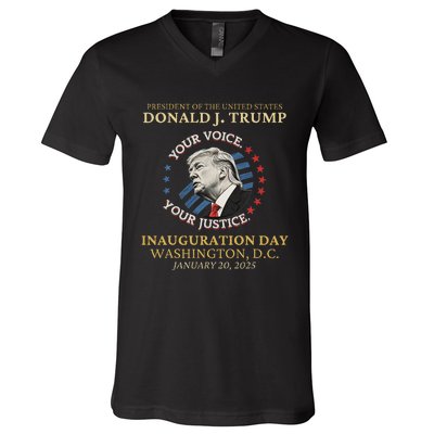 Trump Inauguration Day 2025 Commemorative Memorabilia V-Neck T-Shirt