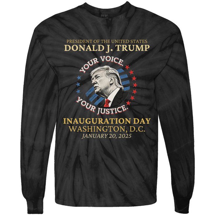 Trump Inauguration Day 2025 Commemorative Memorabilia Tie-Dye Long Sleeve Shirt