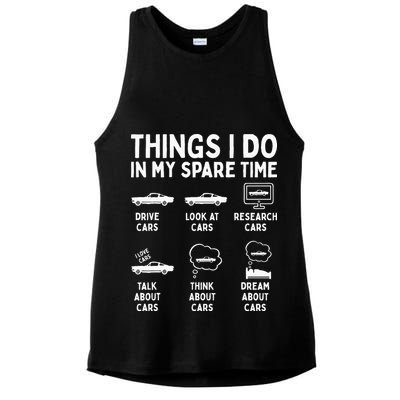 Things I Do In My Spare Time Car Enthusiast Funny Car Guy Ladies PosiCharge Tri-Blend Wicking Tank
