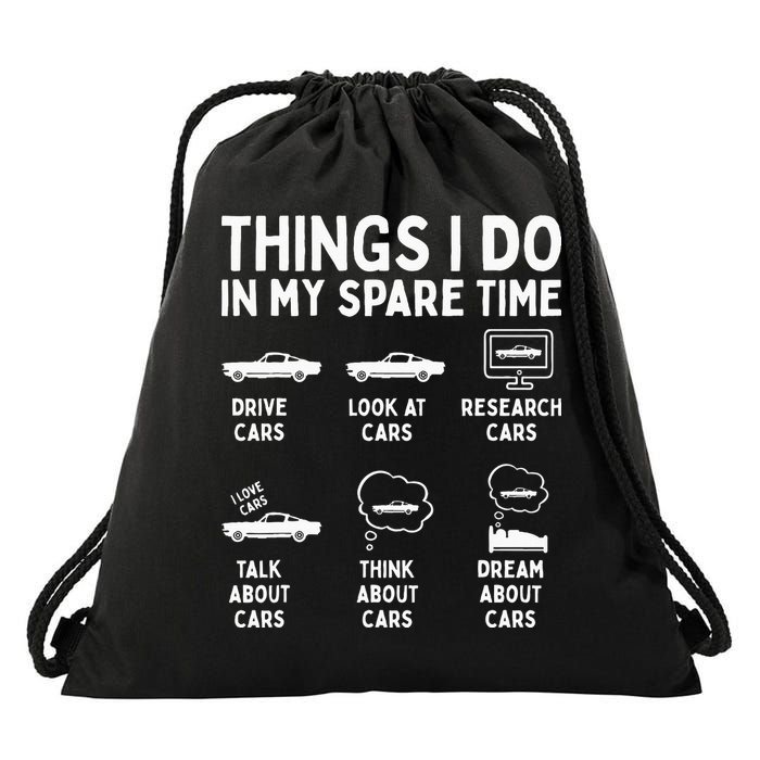 Things I Do In My Spare Time Car Enthusiast Funny Car Guy Drawstring Bag