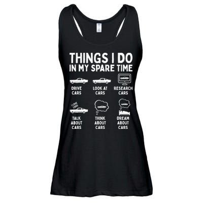 Things I Do In My Spare Time Car Enthusiast Funny Car Guy Ladies Essential Flowy Tank