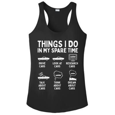 Things I Do In My Spare Time Car Enthusiast Funny Car Guy Ladies PosiCharge Competitor Racerback Tank